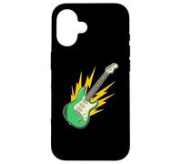 Carcasa para iPhone 16 Guitarra eléctrica Retro Lightning Bolt Rock Music Graphic