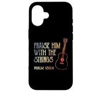 Carcasa para iPhone 16 Guitarrista Música Cristiana Guitarrista Verso de la Biblia