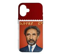 Carcasa para iPhone 16 Haile Selassie Vintage Stamp Ethiopian Emperor Rastafari