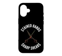 Carcasa para iPhone 16 Hairstylist Stained Hands Sharp Shears Cosmetologist
