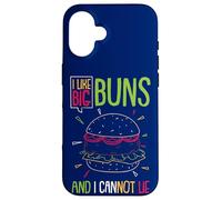 Carcasa para iPhone 16 Hamburguesa Me Gustan los Bollos Grandes y no me Puede gustar Funny Burger