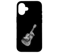 Carcasa para iPhone 16 Hand Drawn Guitar Sketch Design, Expressive Acoustic Music