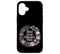 Carcasa para iPhone 16 Heal Grow Manifest Flow Mentalidad de Bienestar Espiritual