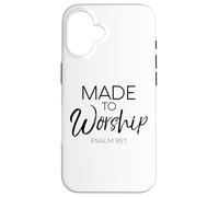 Carcasa para iPhone 16 Hecho para adorar Salmos 95:1 Escritura Fe Inspiradora