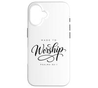 Carcasa para iPhone 16 Hecho para adorar Salmos 95:1 Escritura Fe Inspiradora