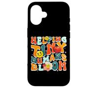 Carcasa para iPhone 16 Helping Tiny Humans Bloom Retro Colorful Teacher Design