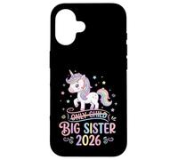 Carcasa para iPhone 16 Hermana Mayor de Only Child 2026, Unicornio, arcoíris, Lindo