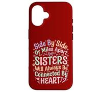 Carcasa para iPhone 16 Hermanas Side by Side Sisters Forever Connected Siblings Love Family
