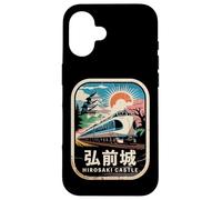 Carcasa para iPhone 16 Hirosaki Castle Japón Retro Tren Vintage Kanji Souvenir