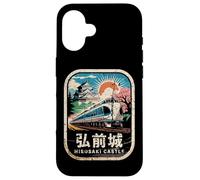 Carcasa para iPhone 16 Hirosaki Castle Japón Retro Tren Vintage Kanji Souvenir