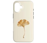 Carcasa para iPhone 16 Hoja de Ginkgo Acuarela Dorada Diseño Minimalista Botánico