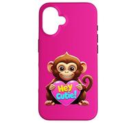 Carcasa para iPhone 16 Hola Cutie. Animal Gracioso, Saludo