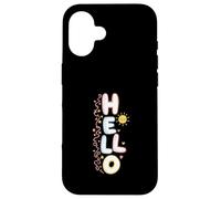 Carcasa para iPhone 16 Hola, Lindo Saludo Kawaii Pastel Happy Doodle