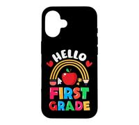 Carcasa para iPhone 16 Hola Primer Grado para Maestros Niños Primer Grado Regreso a la Escuela