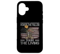 Carcasa para iPhone 16 Honor The Fallen Thank The Living Bandera Americana Vintage