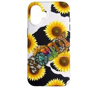 Carcasa para iPhone 16 Howdy Sunflower Western Cowgirl Country Diseño estético