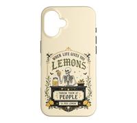 Carcasa para iPhone 16 Humor Oscuro gótico limón Cita Esqueleto Mercado Estado de ánimo