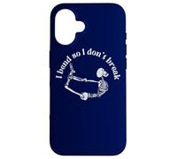 Carcasa para iPhone 16 I Bend so I Don't Break Yoga Meditación Esqueleto Espiritual