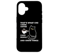 Carcasa para iPhone 16 I Drink Coffee I Hate People Cafeine Baristas Coffee Lover