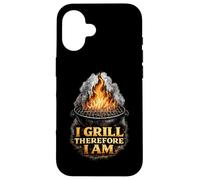 Carcasa para iPhone 16 I Grill Therefore I Am Funny BBQ Grill Filosofía