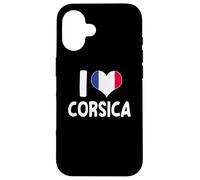 Carcasa para iPhone 16 I Love Corsica Francia Bandera Corazón Orgullo Córcega