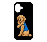 Carcasa para iPhone 16 I Love Dad Tattoed Dog Daddy Golden Retriever Dueño Amante