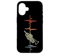 Carcasa para iPhone 16 I Love Trumpet Music Trompetista Música de Jazz
