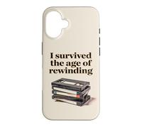 Carcasa para iPhone 16 I Survived The Age of Rewinding: Funny Retro Cassette Humor