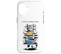 Carcasa para iPhone 16 I Used to Remember Things... Funny PC Inept Cat Retro