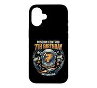 Carcasa para iPhone 16 I Was 6 Now Im 7 Astronaut Outer Space Birthday Kids Gear