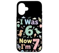 Carcasa para iPhone 16 I Was 6 Now I'm 7 Cute 7th Birthday Party Fun Girls Boys Kid