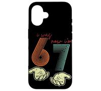 Carcasa para iPhone 16 I Was 6 Now I'm 7 Funny 7th Birthday Retro Hands Meme Girls