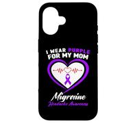 Carcasa para iPhone 16 I Wear Purple for My Mom Migraine Headache Conciencia