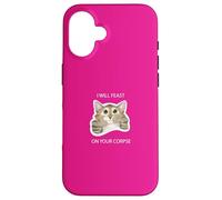 Carcasa para iPhone 16 I Will Feast on Your cadáver Lindo Gato Gatito Divertido Humor Oscuro