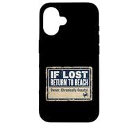 Carcasa para iPhone 16 If Lost Return To Beach Coastal Crab Sign