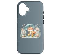 Carcasa para iPhone 16 Ilustración caprichosa del Zorro del Paraguas