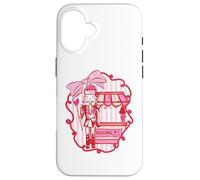 Carcasa para iPhone 16 Ilustración de Cabina de Soldado de corazón Dulce con Cinta y Caramelo