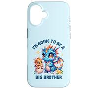 Carcasa para iPhone 16 Im Going to Be A Big Brother Cute Dragon Hermano Baby Reveal