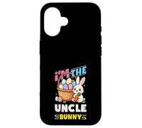 Carcasa para iPhone 16 I'm The Uncle Bunny Egg Hunting Familia Matching Easter