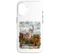Carcasa para iPhone 16 Impresión de Acuarela del Castillo de Neuschwanstein Alemania