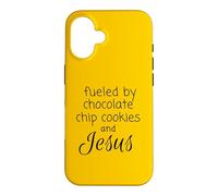 Carcasa para iPhone 16 Impulsado por Galletas con chispas de Chocolate y Jesús