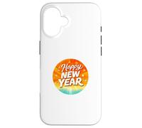 Carcasa para iPhone 16 Insignia Moderna del círculo de Feliz año Nuevo