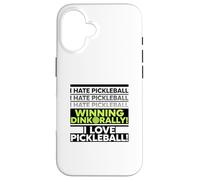 Carcasa para iPhone 16 Irónico Jugador de Pickleball Aficionado a Beber un Tiro