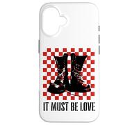 Carcasa para iPhone 16 It Must Be Love 2 Tone Ska Music Checkerboard