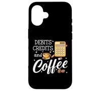 Carcasa para iPhone 16 It's Tax Season Debits Credits & Coffee Cup Funny Accountant