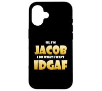 Carcasa para iPhone 16 Jacob Costume Idgaf Meme Personalized Jacob First Name Jake