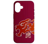 Carcasa para iPhone 16 Japanese Tiger Red Flame Design For Men Year of The Tiger