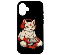 Carcasa para iPhone 16 Japonés Kitsune Gamer Anime Retro Videojuegos Ukiyo-e