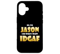 Carcasa para iPhone 16 Jason Costume Idgaf Meme Personalized First Name Jason