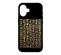Carcasa para iPhone 16 Jeroglíficos Egipcios Oro Faraón Símbolos Egipto Cultura